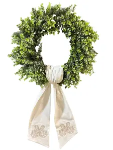"The Grand" Double Monogram Wreath Sash