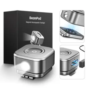 【VoltX】BeamPod Magnetic Rechargeable Flashlight Keychain – 400 Lumens Mini EDC LED Light with 6 Modes, Fast Charging, IP68 Waterproof Aluminum, 260 ft Beam for Power Outage, Car Inspection & Dog Walking