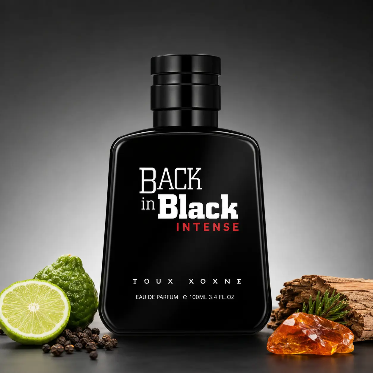 Men's BACK in Black Intense Eau de Parfum (EDP) 100ml - Aromatic Woody Fragrances with Bergamot, Black Pepper, Cedarwood & Amber, Men's Cologne for Daily & Date Night, External Use Perfume