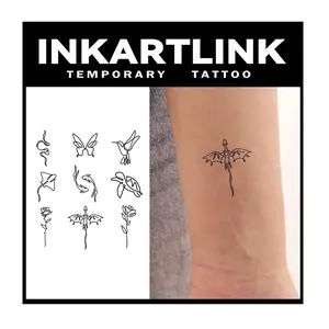 Tattoo Tech, 16 design/1set Small Semi Permanent Tattoo, Temporary Tattoos, Last 1-2 Weeks, Waterproof, Realistic Look, No Adhesive, No Reflection (2ﾗ3inch Design)
