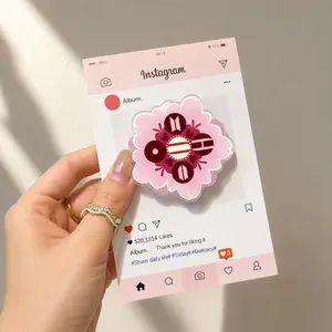 Arirang Flower MagSafe Phone Grip, Korean Floral Aesthetic Pop Socket, Magnetic Kickstand Holder for iPhone Kindle, Retro K Style Fan Gift for Her