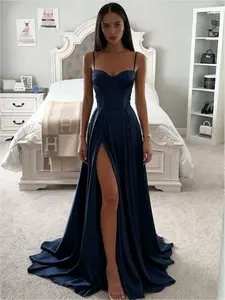 Elegant formal evening prom dress with a cinched waist, romantic and sexy, elaborate party dress with open back, bustier and lacing, women's party dress for weddings, evening dates, and parties
