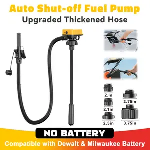 Automobile Fuel Transfer Pump Compatible with DeWalt 20V & Milwaukee 18V Batteries, 【Battery NOT Included】, 3.2 GPM Portable Electric Gas Can Pump with 51'' Hose & 3 Adapters for Diesel Gasoline Oil Water