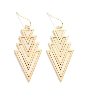 Nested Wood Arrow Drop Earrings