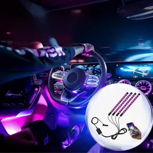 Car Footwell Atmosphere Light, Car Interior Decorative Light, App Control Car Footwell Light, LED Music Rhythm Light, Universal Decorative Light for Car