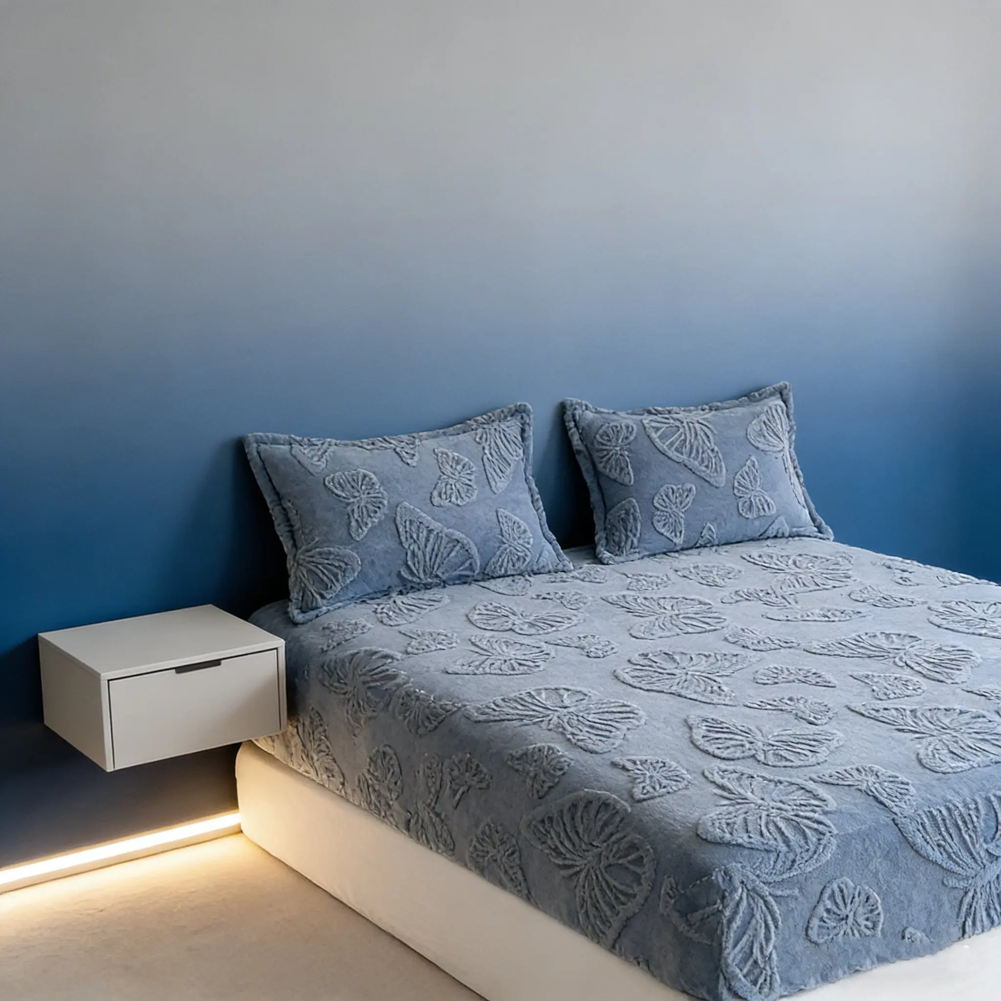 Fashion Butterfly Bed Sheet Set, Thick Velvet Fabric, Fall Winter Warm, Non-Slip, King Queen Size, Includes Pillowcases