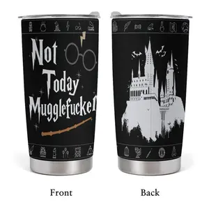 Wizard Gift for Wizarding Fans 12oz 20oz 30oz Stainless Steel Tumbler with Lid, Not Today Funny Winter Tumbler, Cute Christmas and Birthday Present, All Star Insulated Drinkware