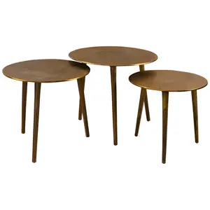 Uttermost Nesting Gold Coffee Tables Set – Oxidized Aluminum