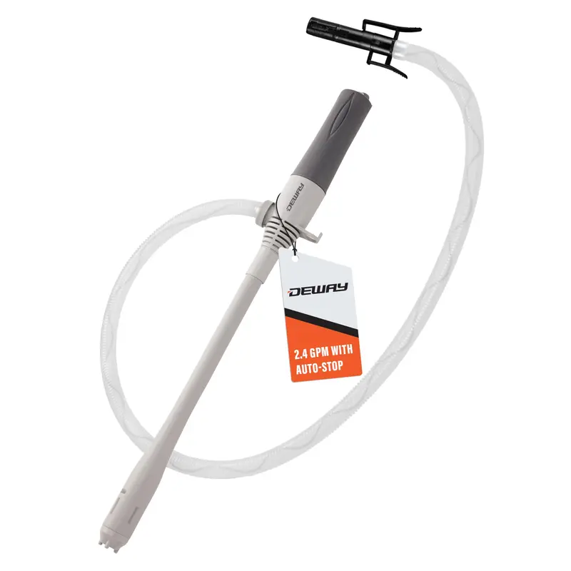 DeWay Battery-Powered Stick Fuel Transfer Pump With Hand Trigger Nozzle, 3.2GPM Flow Rate & 51" Rubber Transf