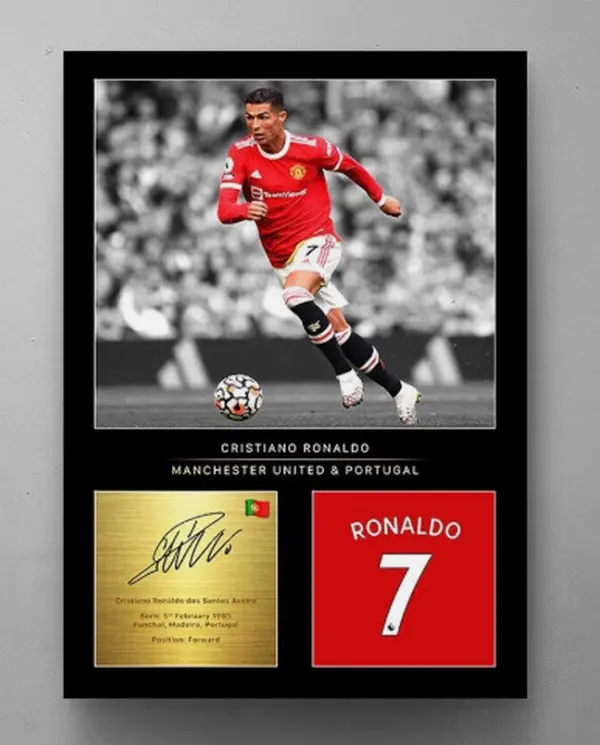 Cristiano Ronaldo Footbal Legend Motivational Canvas Art Framed Boyfriend Gift