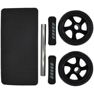 Great-Quality Abs Roller Fitness Equipment 15Cm Mute Non-Slip Double-Wheel Abdominal Wheel Exercise Ab Work Out Gym Muscle Does not apply