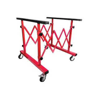 Universal Mobile Telescopic Paint Stand - Adjustable Folding Trolley with Steel Frame, Mechanical Panel Stand, 26497 (Specified Height Range)