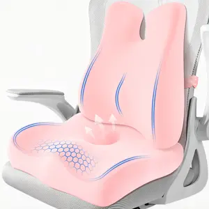 Geeyan Ergonomic Seat Cushion & Back Support Set (2-Pack) | Memory Foam Relief for Sciatica, Tailbone & Hip Pain | Non-Slip Orthopedic Pillow for Office Chair, Car Driving & Gaming