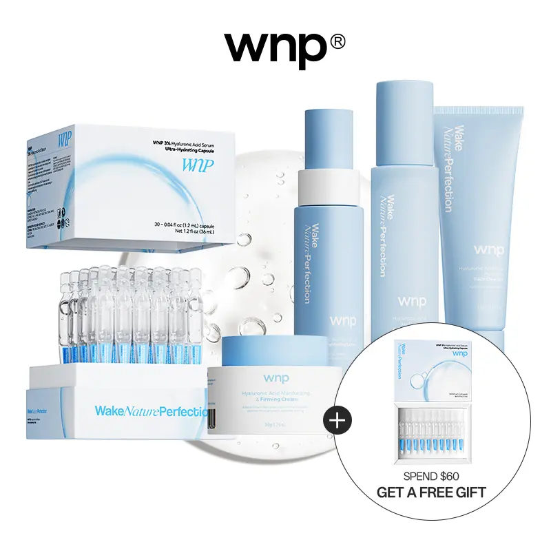 [WNP Official] All-in-One Skincare SET | Cleanser + Toner + HA Serum + Lotion + Moisturizer | 4D Hyaluronic Acid, 99% Niacinamide, Salicylic Acid, Collagen, Peptides, Ceramides, Centella Asiatica Extract | Gentle Cleansing, Deep Hydration summerwins