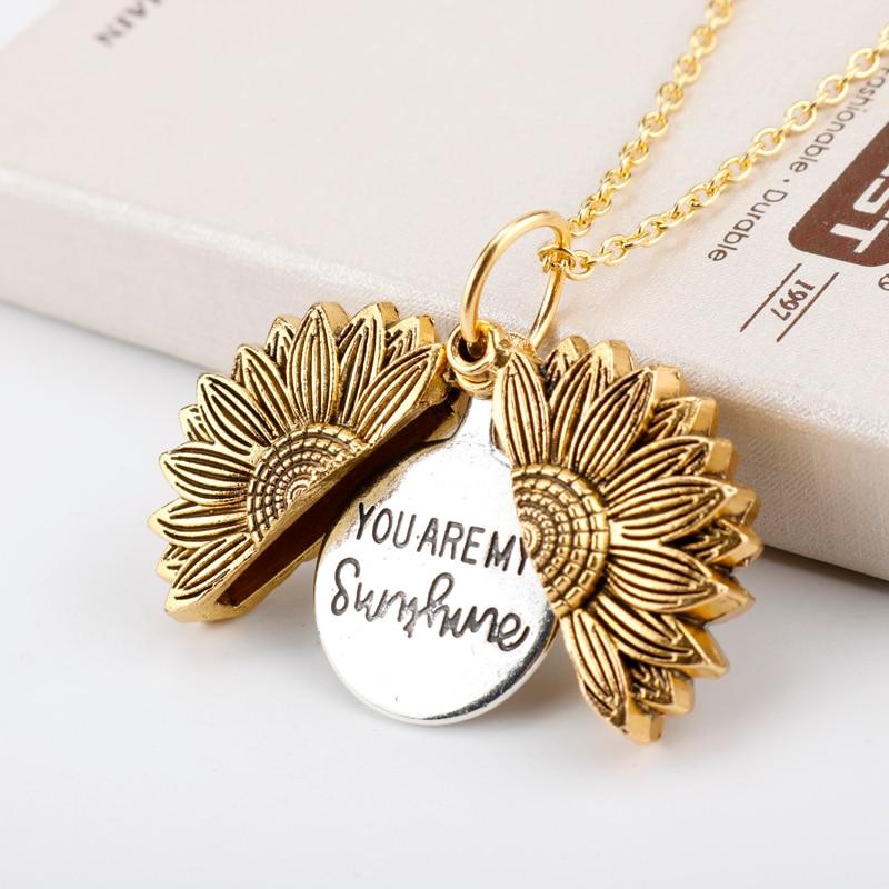 Personalized Sunflower Double Initial Necklace, Gold Letter Necklace, Gift for Her, Mother’s Day Gift