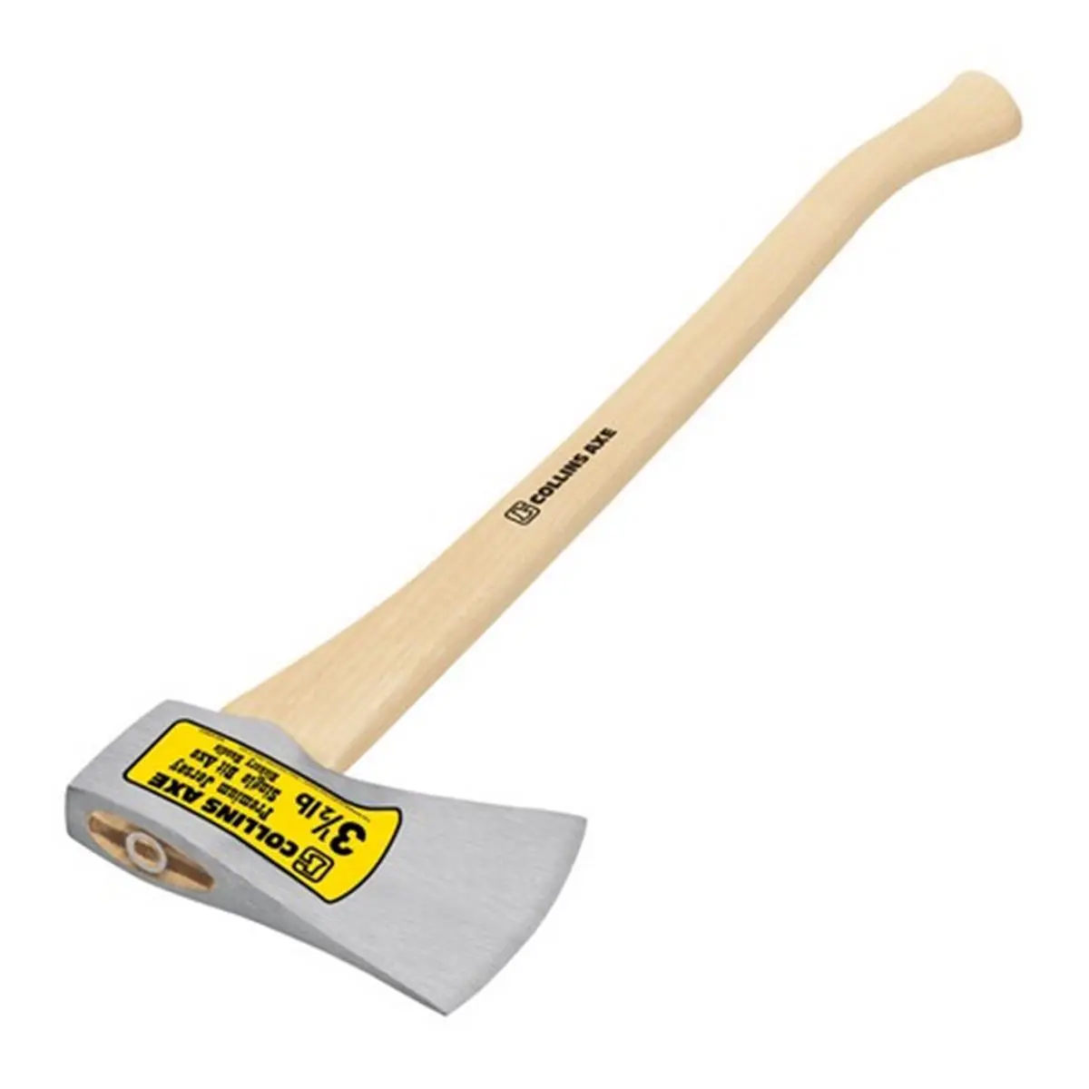 Collins 32731 Premium Single Bit Hatchet, 3.5 lb, 36 in Drop-Forged Heat-Treated Steel Head, Ground Charcoal-Polished, Replaceable Head, Hickory Grip (for Outdoor Leisure & Sports), Charcoal Polish