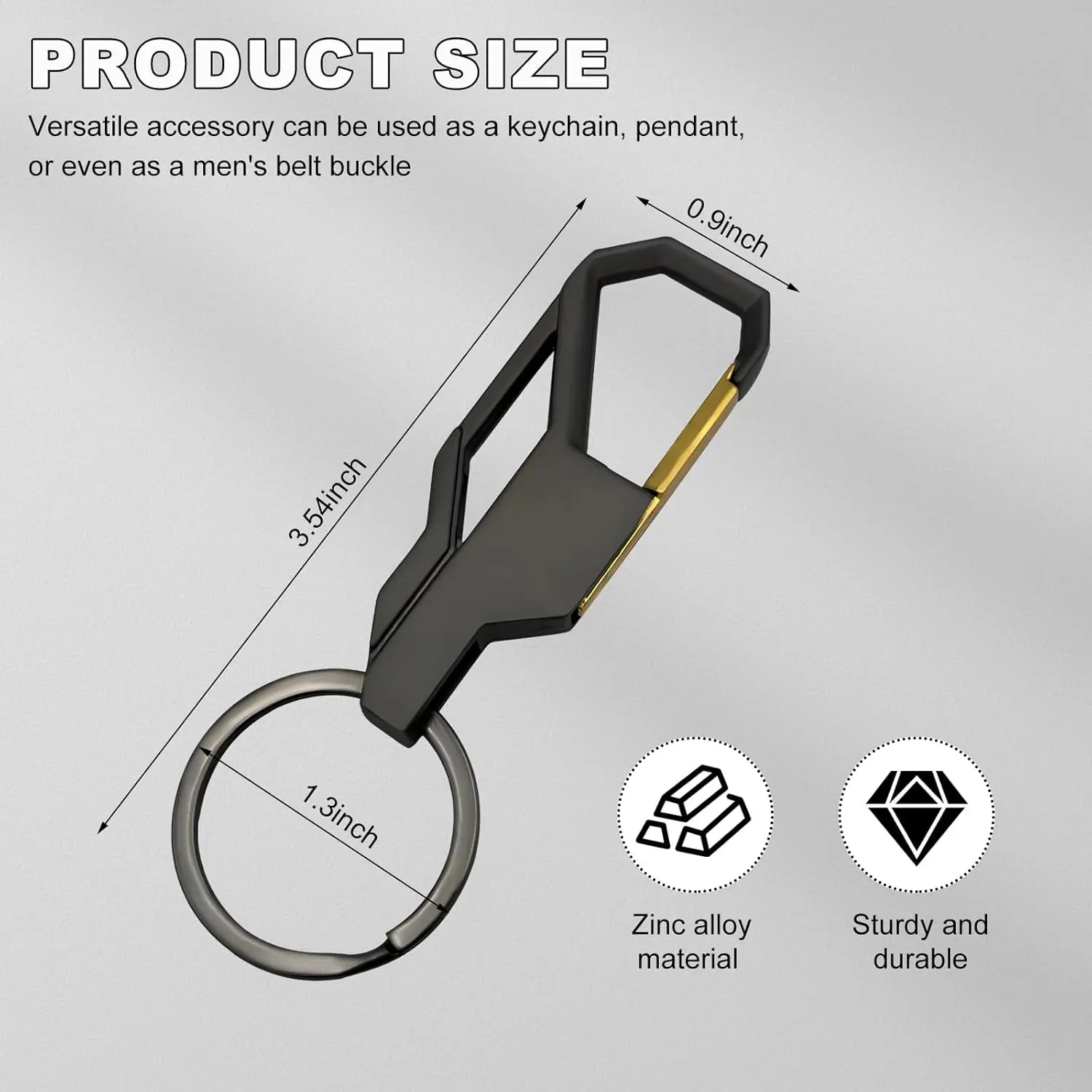 1PCS Car Business Key Chain, Durable Zinc Alloy Keychain Ring, Key Fob Holder for Men Women, Universal Car Accessories, Matte Surface Metal Pendant, Portable Decorative Key Ring for Daily Life, Travel, Outdoor Activities and Auto Ornament (Matte)