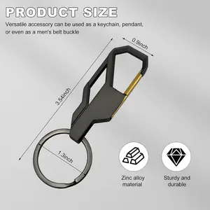 1PCS Car Business Key Chain, Durable Zinc Alloy Keychain Ring, Key Fob Holder for Men Women, Universal Car Accessories (Matte)