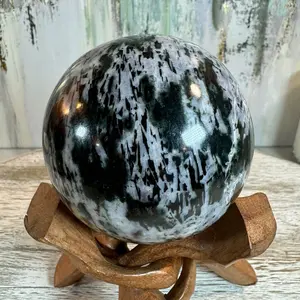 HUGE AAA Indigo Gabro Sphere | Mystic Merlinite Sphere | Polished Indigo Gabbro Ball | Third Eye Thorat Chakra | Mediation | Past Life Meditation
