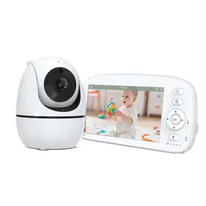 5-inch Baby Monitor with Camera and Audio, No WiFi, Remote PTZ Control, Auto Night Vision, Room Temperature Monitoring, Two-Way Audio and Lullabies, 960 ft Transmission Range