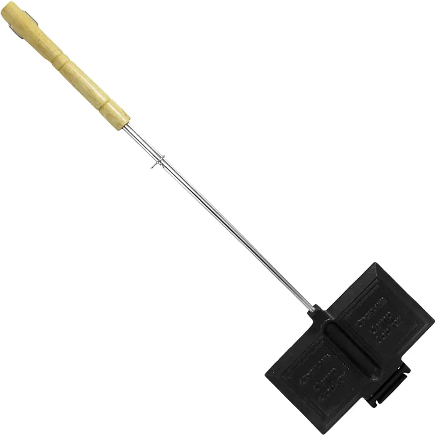 Double Cast Iron Pie Iron Sandwich Maker – Campfire Cooking Kitchen Tool, Pre-Seasoned, Compact, Durable Cooking Tools, Removable Wooden Handles, Break-Apart Hinge, Double Surface Utensils