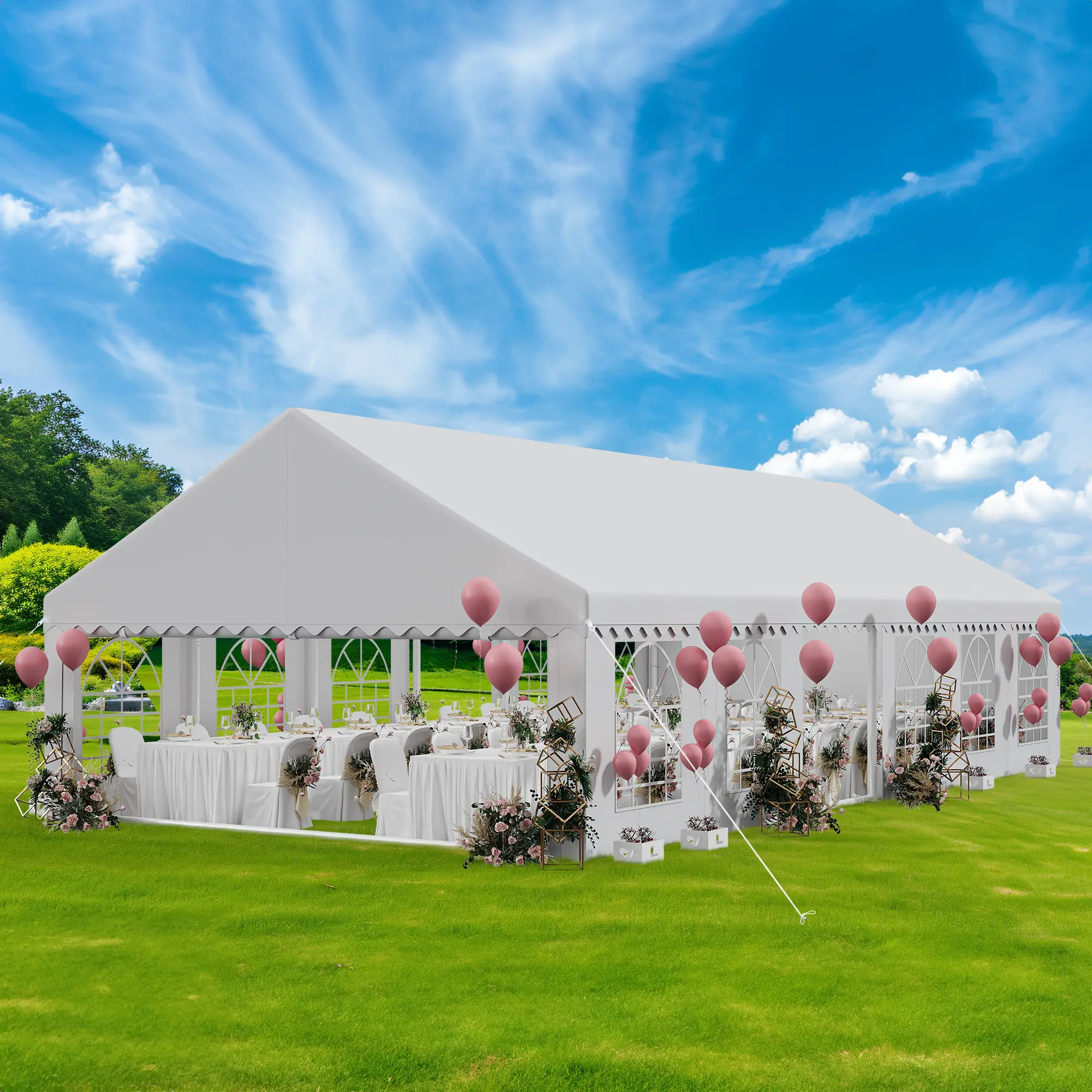 YITAHOME 20x40FT Gazebo Canopy - Weather Resistant, Waterproof Sun Protection Shelter, Galvanized Steel Frame with Side Walls for Weddings, Graduations