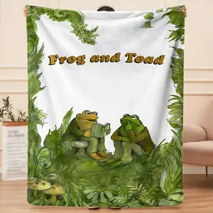Frog and Toad design the simple flannel blanket to fit the travel rest and spread it out freely Cozy Throw Blanket, Decorative Giftable Blankets