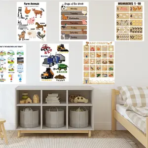 6 Educational Farm Learning Charts