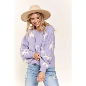 2Tone Lilac Star Sweater