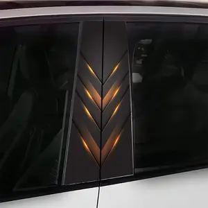 2pc Cool V-Shape Car B-Pillar Sticker, Glow-In-The-Dark Effect, Fashionable Customizable Waterproof Decoration for Cars Suv Mpv