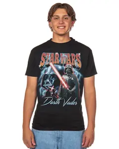 Disney Star Wars Shirt Men's Darth Vader Lightsaber Short Sleeve Tee