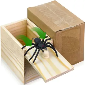 Wooden Spider Prank Box, 1 Piece Handcrafted Durable Money Surprise Box, Novelty & Gag Toy for Adults, Holiday Gift, Birthday Gift