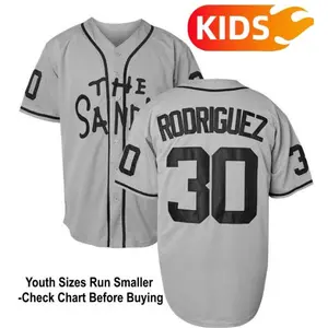 Youth Baseball Jersey, #30 Benny The Jet Rodriguez The Sandlot Movie Jersey, Polyester Breathable Quick Dry Sports Active Top for Kids