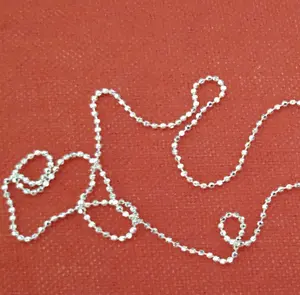 Sterling Silver Diamond Cut Bead Chain -- 1.5mm width -- 11" Length (Anklet Bracelet) -- Made in Italy -- Plain Chain Set