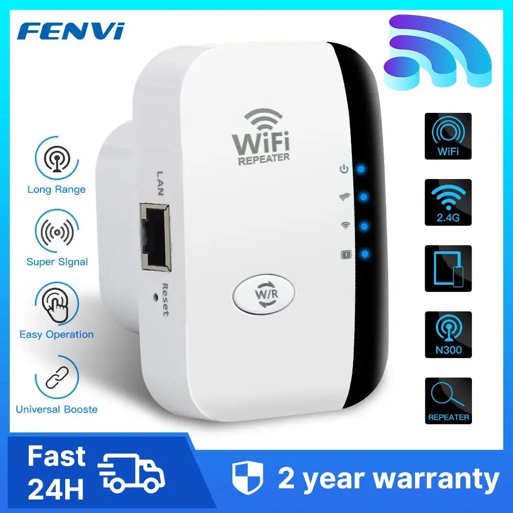WiFi Booster Signal Amplifier, 3000 Sq Ft Coverage, Supports 20 Devices, 1-Tap Simple Setup Wall Plug Wireless Internet Repeater for Home Office (Network Component for Computers & Office Equipment), Wifi Booster And Signal Amplifier
