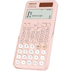 Scientific Calculator with 417 Functions, 2-Line Written Display, 10 + 2 Digits, Solar and Battery - Powered, for Secondary School and College Students, Pink