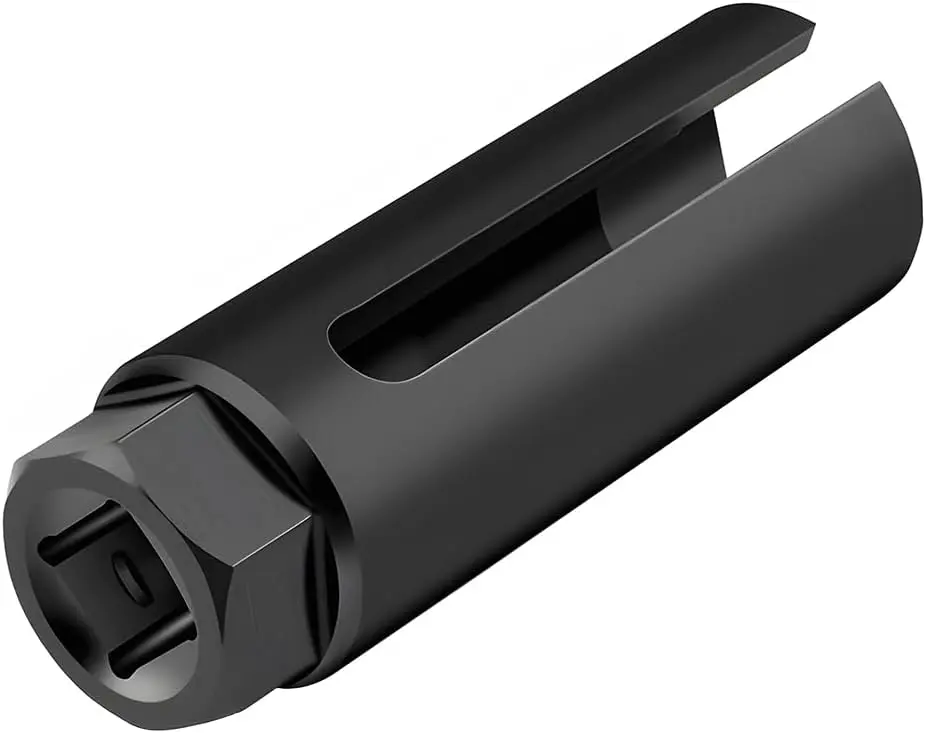 Car Oxygen Sensor Socket with Side Wire Cutout, 1/2" Drive by 7/8 Inch 6 Point Vehicles O2 Removal and Installation Tool, Auto Oxygen Sensor Wrench Removal Tool, Universal Fit (8MM/Black)