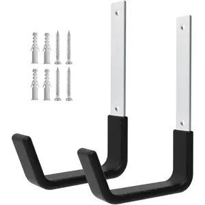Heavy Duty Utility Hooks Wall Mount, Garage Wall Hooks, Multi-e Hose, Bike, Ladder, Chainsaw & Leaf Blower Hanger - 2 Medium (2 M)