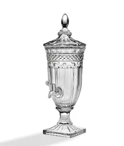 212 MAIN 72oz Cut Crystal Brandon Beverage Dispenser - Classic Kitchenware Jug, Hand-Washed Kitchen Utensil