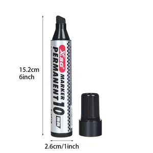 10 Pack Extra Large Wide Tip Markers, (x-6018), 10mm Thick Slanted Tip, Waterproof Non-Fading, Ideal for Signs and Advertisements, Office Stationery Supplies