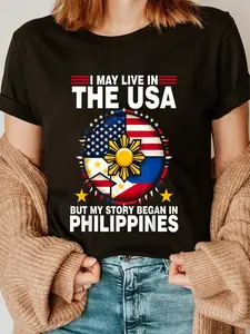 100% Cotton American Philippines Roots Filipino Gifts I Love Philippines T-Shirt Casual Short Sleeve Shirt