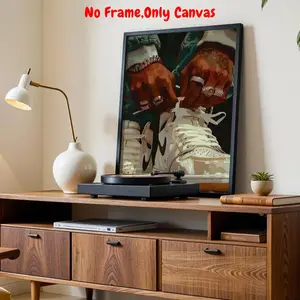 Sneakers Pattern Unframed Painting, Modern Canvas Streetwear Wall Art, Wall Decor for Home Living Room Bedroom, Home Decor, Room Decor, No Frame, Ornaments