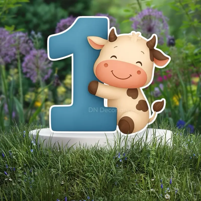 Cute Cow Cutout Party Prop Centerpiece for Kids Birthday Decorations and Event Supplies