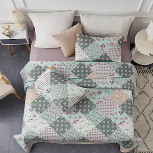 JML Quilt Set 3 Pieces Soft Breathable Lightweight Printed Bedding Bedspread Set 88" x 92" Brushed Microfiber Comfortable for All Seasons