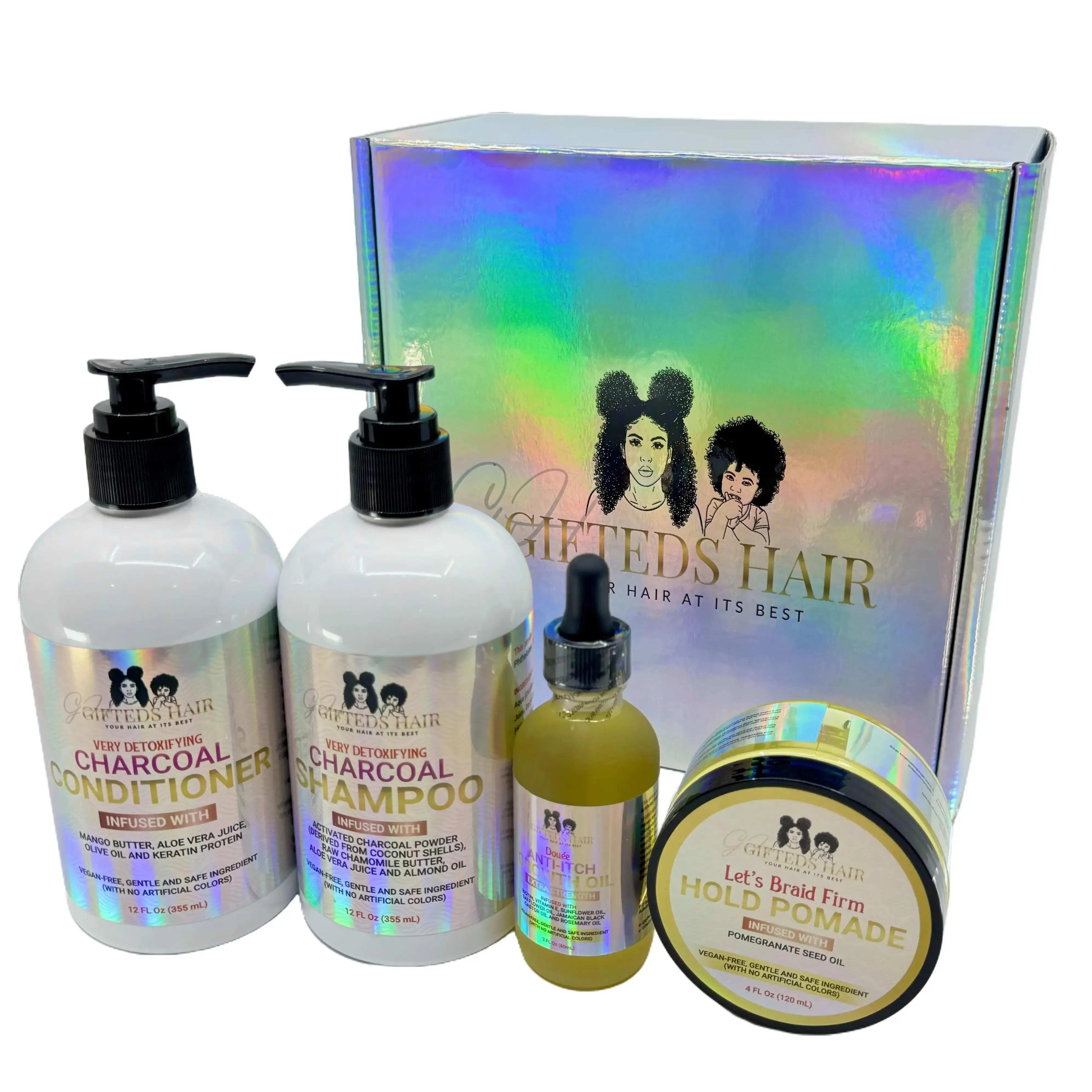 LOCS and TWIST Rebirth Hair Growth Bundle - Detoxifying Charcoal Hydrating Shampoo Conditioner Set, Hair Cleanser, Anti-Frizz Oil Control Pomade, Growth Oil for Dry Hair, Unisex, Gifted Cosmetics