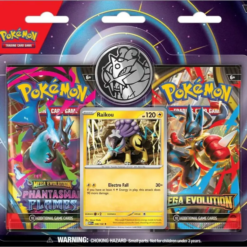 Pokmon TCG Raikou Promo Blister  Mega Evolution + Phantasmal Flames   Sealed or Rip & Ship - TikTok Shop