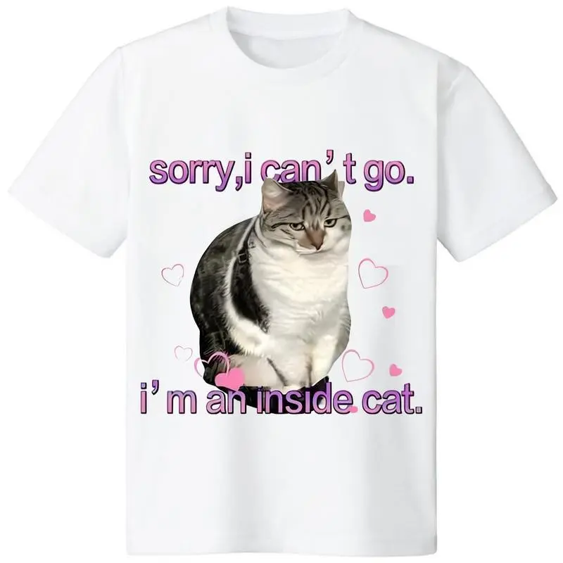 I'm an Inside Cat Y2k Funny Tee for Men and Women, Unhinged Graphic Tees, Funny Sweatshirt Exchange Casual Round Neck