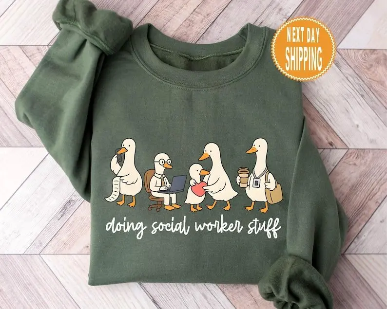 Cute Social Worker Sweatshirt, Case Manager Crewneck, School Counselor Hoodie, Mental Health Worker Top, Cozy Social Work Gift For Women