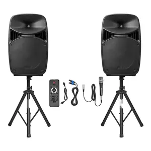 Dual 15-Inch Portable PA System With 2000W Mixer, Bluetooth Audio, Wireless Microphone, And DJ Party Ready Sound For Live Events, Karaoke, Stage Monitoring, And Event Entertainment Setup