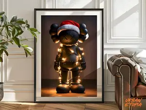 XMAS Kaws Hypbeast Poster - DIGITAL DOWNLOAD Wall Art, Christmas Wall Decor, Hypebeast Kaws Wall Art, Printable Art for Christmas